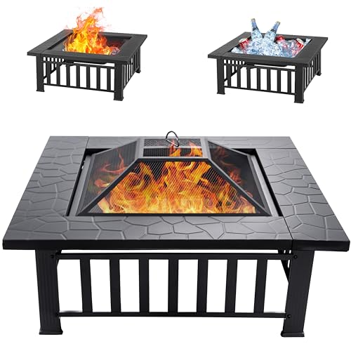 EcoNook EcoNook 32 inch Fire Pit, Square Outdoor Fire Pit Table with S — Key features at a glance