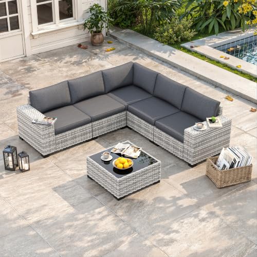 MAISON BACKYARDS 6 Piece Outdoor Wicker Patio Furniture Set Rattan Out — Side-by-side comparison of top picks in this category