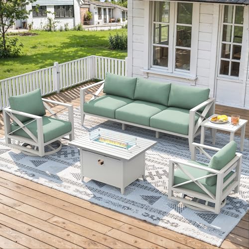 MAISON BACKYARDS Aluminum Patio Furniture Set with Oversized Fire Pit — Key features at a glance
