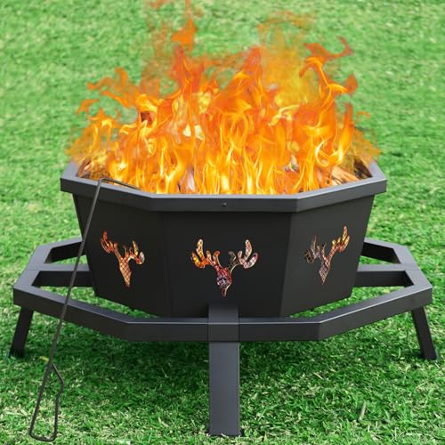 BOINN BOINN 35 Inch Octagonal Outdoor Fire Pit, Fire Pits for Outside — Our recommended pick for most buyers