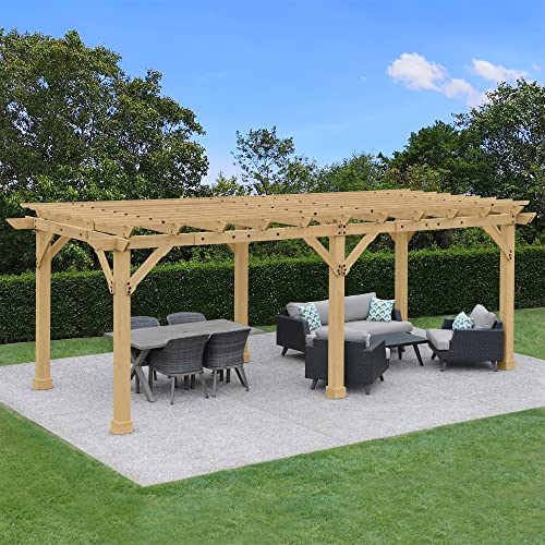 Yardistry Yardistry 10 x 22 Meridian Cedar Wood Pergola for Patios, De — Build quality and design details up close