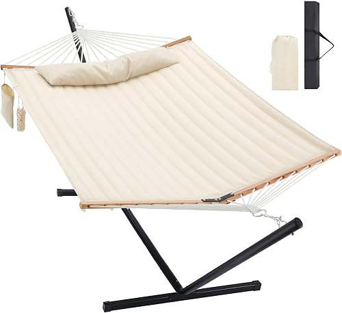 Homgava Two Person Hammock with Stand for Outside Heavy Duty, Outdoor — Our recommended configuration for best results