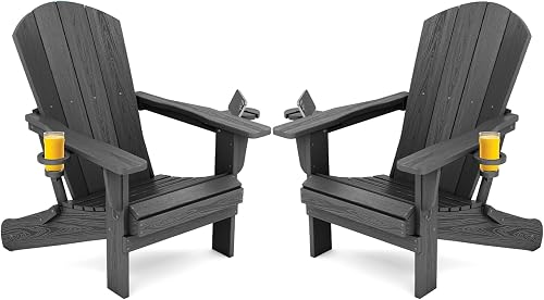 SERWALL Adirondack Chair with Cup Holders - Composite Adirondack Chair — Our recommended pick for most buyers