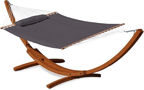 Lazy Daze Hammocks 12 FT Double Quilted Fabric Hammock and 13 FT Brown — Build quality and design details up close