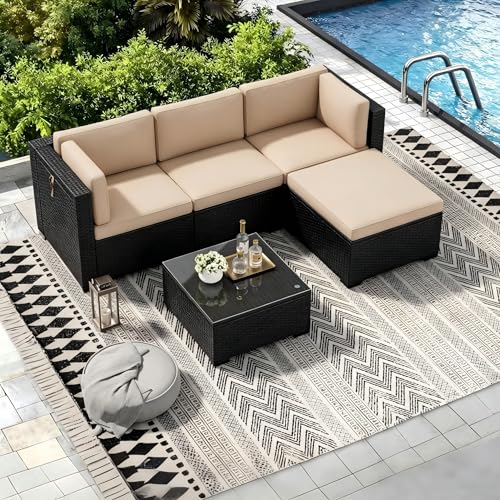 Drawisi Drawisi 5 Pieces Outdoor Patio Furniture Sets, All Weather Wic — Build quality and design details up close