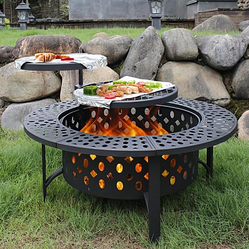 OutVue OutVue 42 Inch Fire Pit with 2 Grills, Extra Large Wood Burning — Key specifications at a glance
