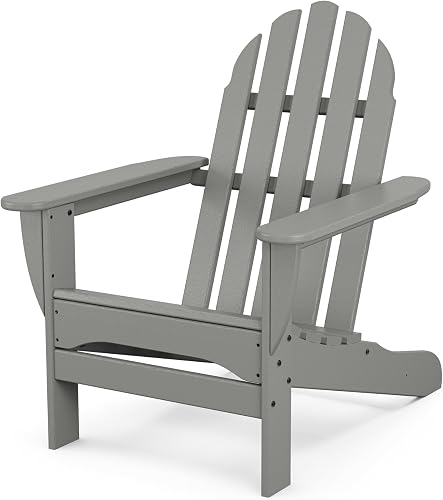 POLYWOOD AD4030GY Classic Outdoor Adirondack Chair, Slate Grey — Manufacturer product photo — polywood vs cuyahoga adirondack chai