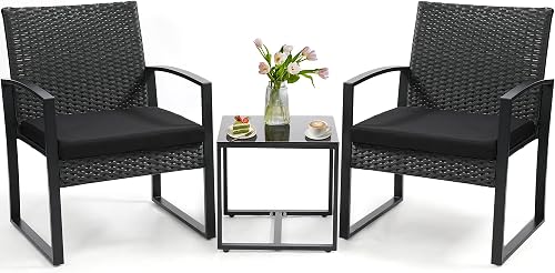 Skandiquip 3 Piece Outdoor Wicker Bistro Set, Rattan Patio Conversatio — Side-by-side comparison of top picks in this category
