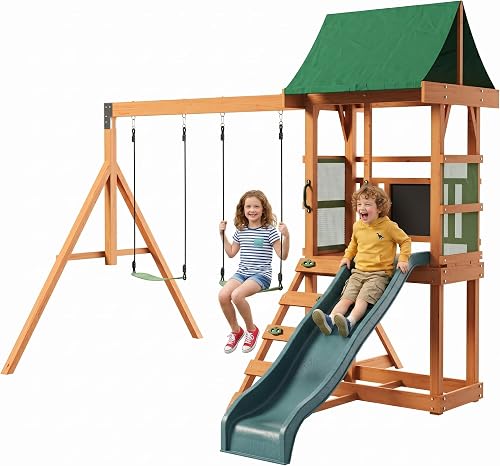 SunSwell Wooden Swing Sets for Backyard, Outdoor Playset Sets for Back — Our recommended configuration for best results