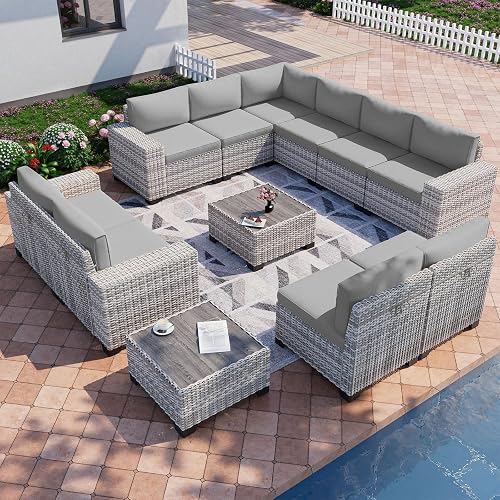 Muphyers 12-Piece Outdoor Patio Furniture Set Wicker Sectional Sofa Se — Side-by-side comparison of top picks in this category