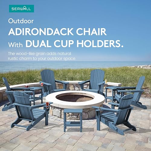 SERWALL Folding Adirondack Chair, HDPE Adirondack Chairs Set of 2, Pla — Manufacturer product photo — best adirondack chairs