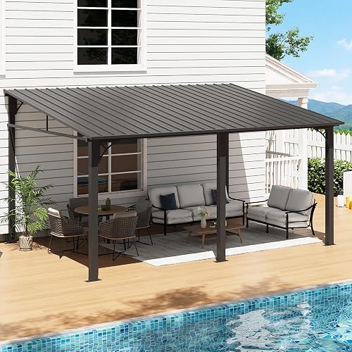 Aoxun 10' x 14' Lean to Gazebo, Upgraded Hardtop Outdoor Pergola with — Side-by-side comparison of top picks in this category