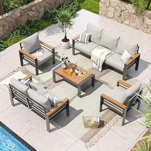 Aoxun Aluminum Patio Furniture Set 7 Seats, Oversized Outdoor Sectiona — Real-world performance testing in action