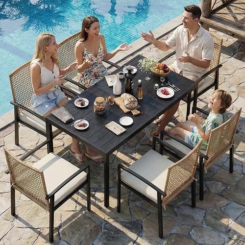 Rotihom 7-Piece Outdoor Dining Set for 6, Patio Dining Set with Hand-W — Side-by-side comparison of top picks in this category