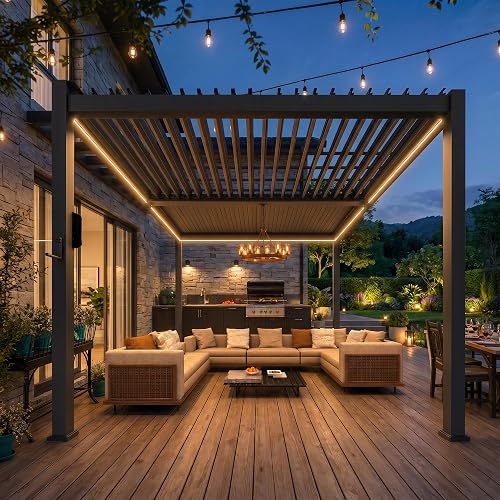 Suvivityse 10x10 Louvered Pergola with Lights, Aluminum Pergola with A — Complete testing methodology overview