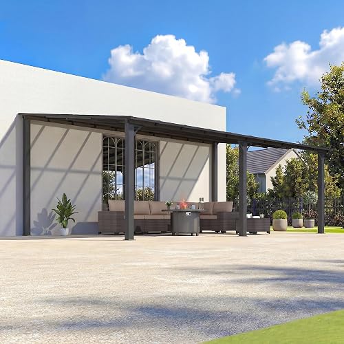 Gotland 20x12FT Gazebo for Patio, Lean to Gazebo Sloped Roof, Wall Mou — Our recommended configuration for best results