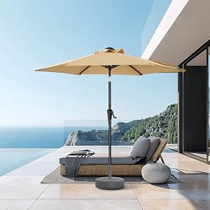 HOMSHADE 7.5ft Outdoor Patio Umbrella - Market Table Pool Deck Umbrella UPF50+ UV Protecti