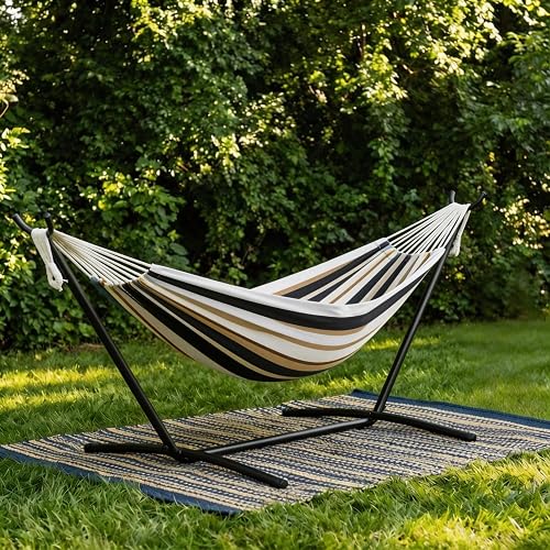 Double Hammock with Steel Stand - 2 Person Hammock Bed Indoor Outdoor, — Real-world performance testing in action