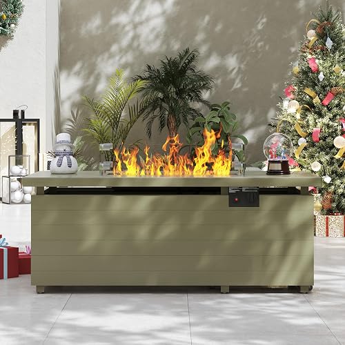 Sundale Outdoor 51 Inch Outdoor Fire Pit Table, 50,000BTU Rectangle Pr — Our recommended configuration for best results