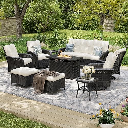 Aoxun 10-Piece Patio Furniture Set with 44'' Fire Pit Table, Luxury Ou — Real-world performance testing in action
