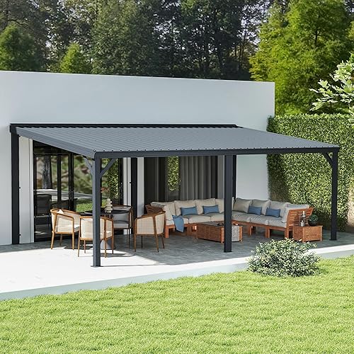 Domi 12' x 20' Lean to Gazebo, Wall Mounted Gazebos Pergola with Built — Real-world performance testing in action