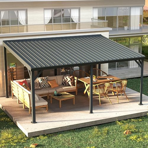 Domi 10' x 16' Lean to Gazebo, Wall Mounted Gazebos Pergola with Built — Real-world performance testing in action