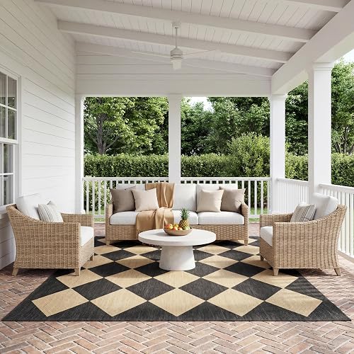 Nuloom Outdoor Performance Collection Sabina Dark Grey/Ivory, 2' x 3', — Build quality and design details up close