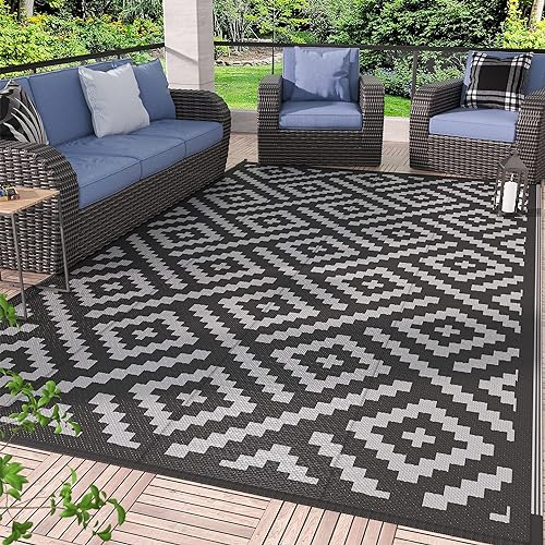 GENIMO Outdoor Rug for Patio Clearance,6'x9' Waterproof Mat,Reversible — Our recommended configuration for best results